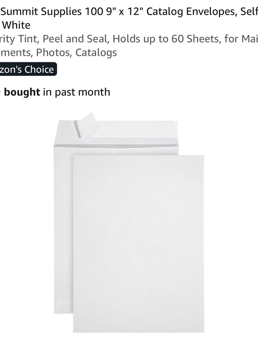 White Self-Seal Catalog Envelopes - Pack of 100